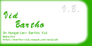 vid bartho business card